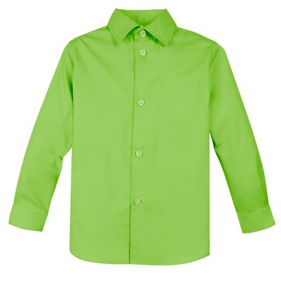 Spring Notion Big Boys' Long Sleeve Dress Shirt 7 Lime Green