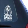 Basset Hound Clear Vinyl Decal Sticker for Window, Bassethound Dog Sign Art Print view 1