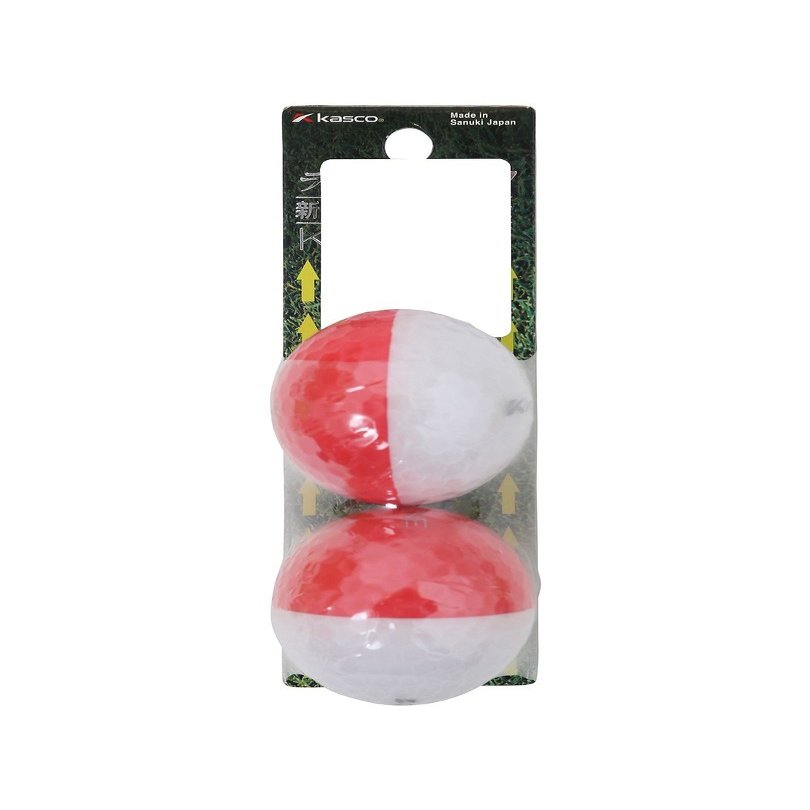 (Kasco) Casco KIRA LINE Golf Balls, 3 Pieces, Set of 2, Red/White