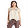Rip Curl Juniors Daydream Embroidery Top, Natural, Large view 1