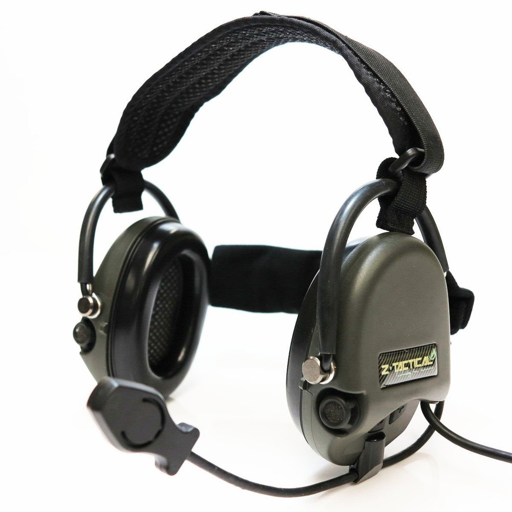 AEG Airsoft Wargame Gear Z Tactical TCI Liberator II Neckband Headset Olive Drab OD/Black