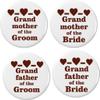 A&T Designs 4 Grandmother/Grandfather of Bride/Groom Brown Heart 2.25" Keychains Wedding view 1