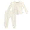 Made in USA Baby Girls Thermal Underwear Set Perfect for Sensitive Skin SPD Sensory Friendly Base Layer Thermal Wear Cotton Ski Clothing for Kids Comfortable Ultra Soft, Oatmeal, 18-24 mons. view 1