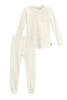 City Threads Little Girls Thermal Underwear Set Perfect for Sensitive Skin SPD Sensory Friendly Base Layer Thermal Wear Cotton Ski Clothing for Kids Comfortable Ultra Soft, Oatmeal, 3T view 1