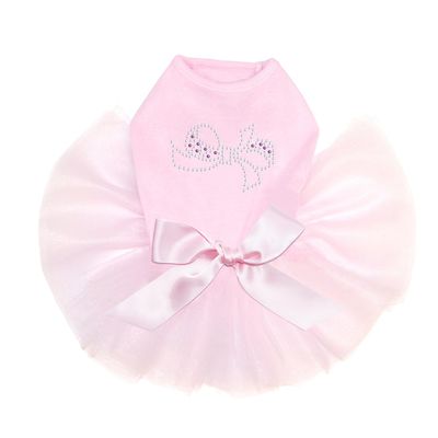 Dog in the Closet Bow - Purple & Silver - Bling Rhinestone Tutu Dress, 3XL Red