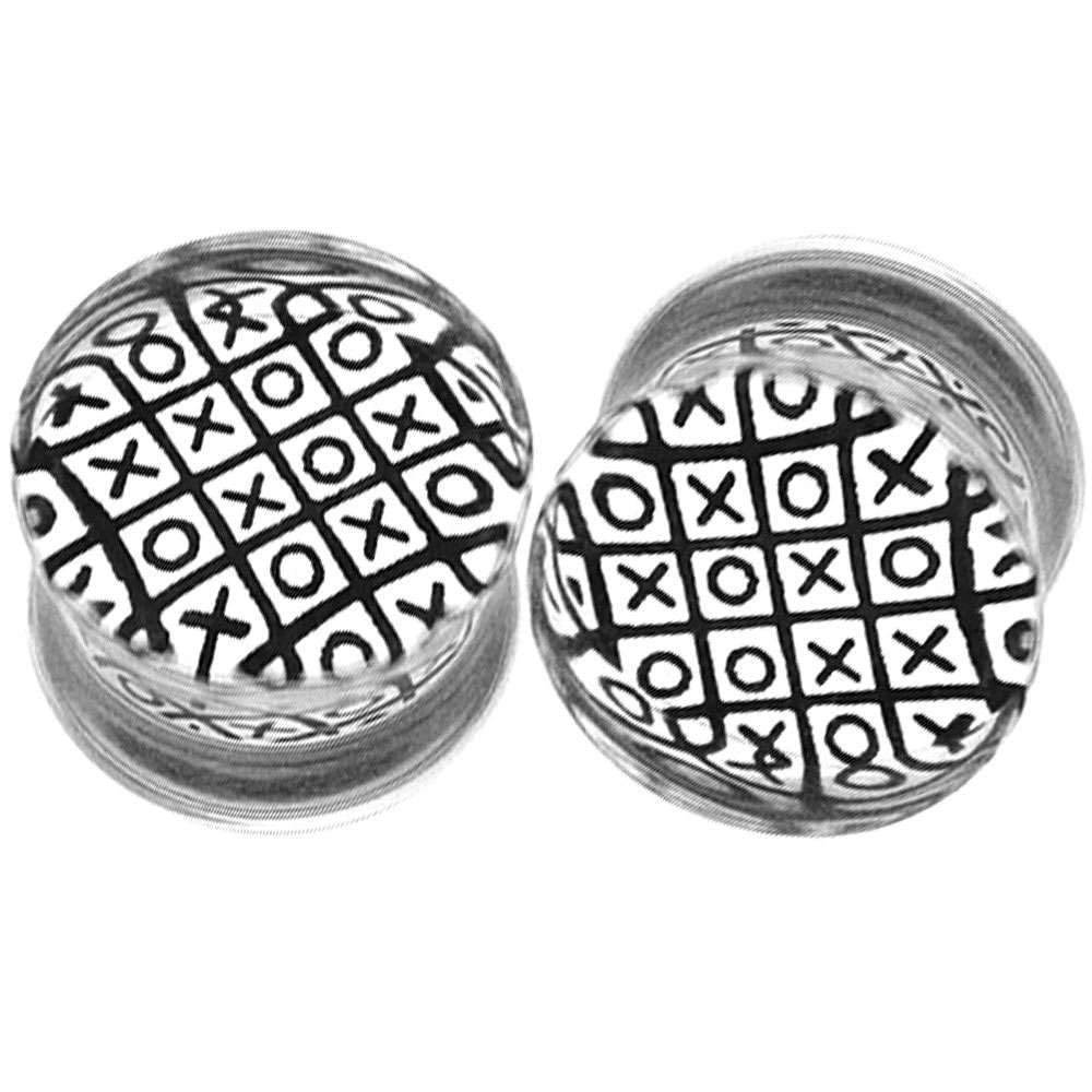 MoDTanOiz 0 Gauge Gauges 0g 8mm Ear Plugs Plug Weight Flesh Tunnels Tunnel Streching Ears Double Flare 2g 00g 0 00 1/2 Steel Stone Wood Earrings Silicone Men Women Black 0g 8mm