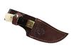 HUNT-DOWN 7" Huntdown Full Tang Skinner Knife with Black/White Handle and Leather Sheath view 2