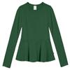 City Threads Big Girls' Cotton Long Sleeve Peplum Top Blouse Shirt for School, Parties or Play Perfect for Sensitive Skin and Sensory Friendly SPD, Forest Green, 8 view 1