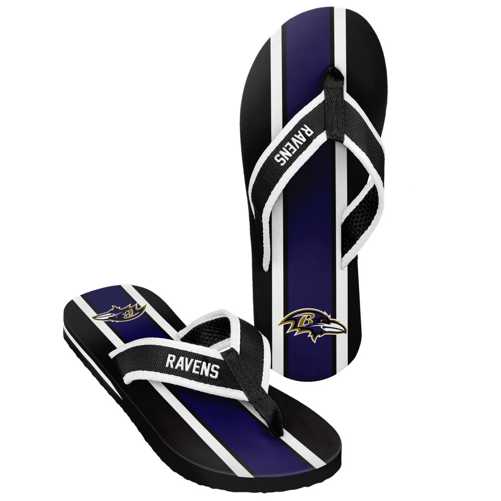 FOCO Baltimore Ravens 2016 Mens Contour Stripe Flip Flop