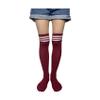 spomei Over Knee Thigh Socks Extra Long, Knee-High Warm Stocking Women Boot Sock Leg Warmer for Daily Wear, Cosplay U-SY-W6 (US, Alpha, One Size, Regular, Regular, Maroon and White Three Stripe) view 1