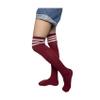 spomei Over Knee Thigh Socks Extra Long, Knee-High Warm Stocking Women Boot Sock Leg Warmer for Daily Wear, Cosplay U-SY-W6 (US, Alpha, One Size, Regular, Regular, Maroon and White Three Stripe) view 3