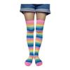 spomei Womens Thigh High Socks Striped Winter, Cotton Warm Over Knee Stockings Extra Long Leg Warmer for Cosplay & Goth LW-3 (Pastel/Multicolor)