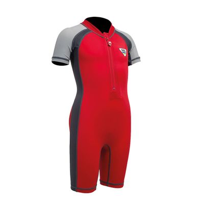 GUL Junior Flatlock UV Protection Sunsuit - Red/Grey 6 Months - 1 Year
