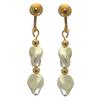ACCALIA gold plated white Swarovski elements wave pearl clip on earrings view 1