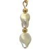ACCALIA gold plated white Swarovski elements wave pearl clip on earrings view 2