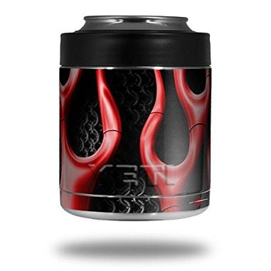 Metal Flames Red - Decal Style Skin Wrap fits Yeti Rambler Colster and RTIC Can (Cooler NOT Included)