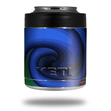 Alecias Swirl 01 Blue - Decal Style Skin Wrap fits Yeti Rambler Colster and RTIC Can (Cooler NOT Included)