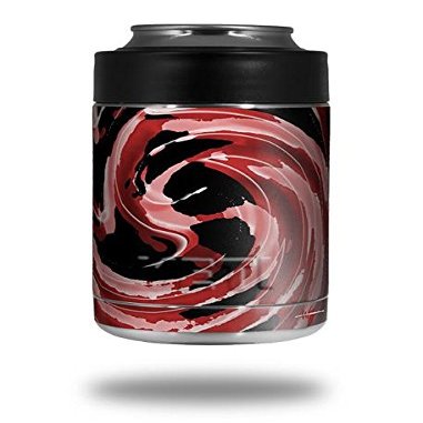 Alecias Swirl 02 Red - Decal Style Skin Wrap fits Yeti Rambler Colster and RTIC Can (Cooler NOT Included)