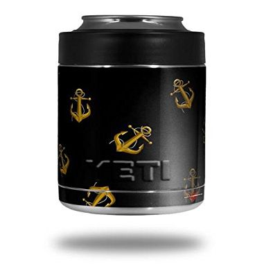 Anchors Away Black - Decal Style Skin Wrap fits Yeti Rambler Colster and RTIC Can (Cooler NOT Included)