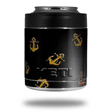 Anchors Away Black - Decal Style Skin Wrap fits Yeti Rambler Colster and RTIC Can (Cooler NOT Included)