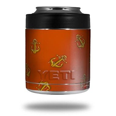 Anchors Away Burnt Orange - Decal Style Skin Wrap fits Yeti Rambler Colster and RTIC Can (Cooler NOT Included)