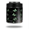 Pastel Butterflies Green on Black - Decal Style Skin Wrap fits Yeti Rambler Colster and RTIC Can (Cooler NOT Included) view 1