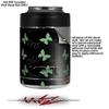 Pastel Butterflies Green on Black - Decal Style Skin Wrap fits Yeti Rambler Colster and RTIC Can (Cooler NOT Included) view 2