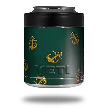 Anchors Away Hunter Green - Decal Style Skin Wrap fits Yeti Rambler Colster and RTIC Can (Cooler NOT Included)