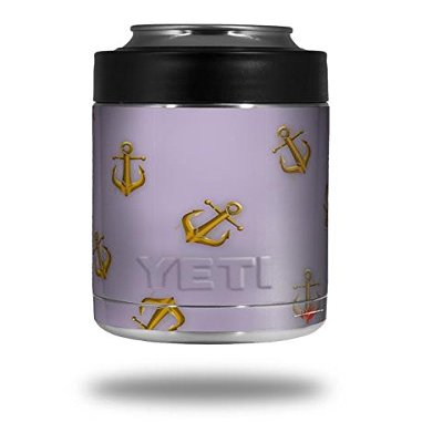 Anchors Away Lavender - Decal Style Skin Wrap fits Yeti Rambler Colster and RTIC Can (Cooler NOT Included)