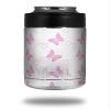 Pastel Butterflies Pink on White - Decal Style Skin Wrap fits Yeti Rambler Colster and RTIC Can (Cooler NOT Included) view 1