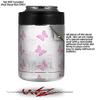 Pastel Butterflies Pink on White - Decal Style Skin Wrap fits Yeti Rambler Colster and RTIC Can (Cooler NOT Included) view 2