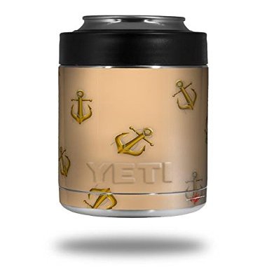 Anchors Away Peach - Decal Style Skin Wrap fits Yeti Rambler Colster and RTIC Can (Cooler NOT Included)