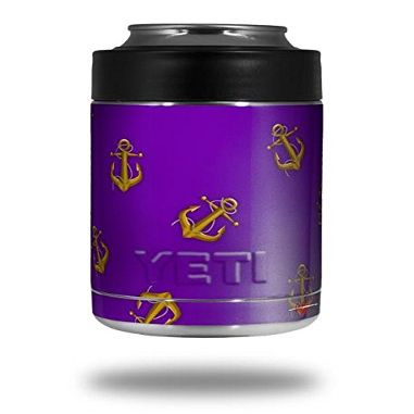 Anchors Away Purple - Decal Style Skin Wrap fits Yeti Rambler Colster and RTIC Can (Cooler NOT Included)