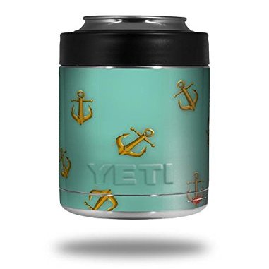 Anchors Away Seafoam Green - Decal Style Skin Wrap fits Yeti Rambler Colster and RTIC Can (Cooler NOT Included)