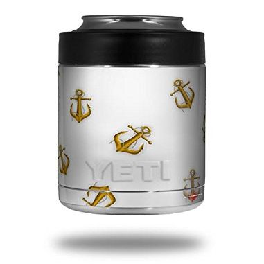 Anchors Away White - Decal Style Skin Wrap fits Yeti Rambler Colster and RTIC Can (Cooler NOT Included)