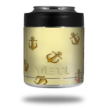 Anchors Away Yellow Sunshine - Decal Style Skin Wrap fits Yeti Rambler Colster and RTIC Can (Cooler NOT Included)