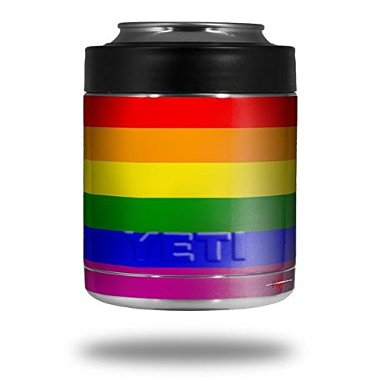 Rainbow Stripes - Decal Style Skin Wrap fits Yeti Rambler Colster and RTIC Can (Cooler NOT Included)