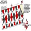 Argyle Red and Gray - Decal Style Skin Wrap fits Yeti Rambler Colster and RTIC Can (Cooler NOT Included) view 3