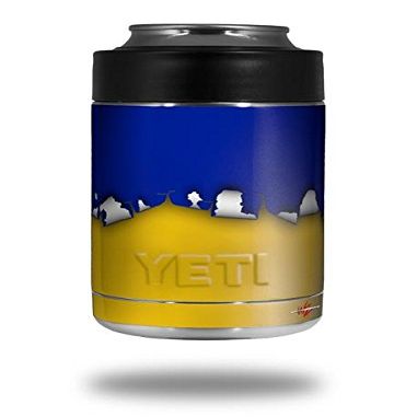 Ripped Colors Blue Yellow - Decal Style Skin Wrap fits Yeti Rambler Colster and RTIC Can (Cooler NOT Included)