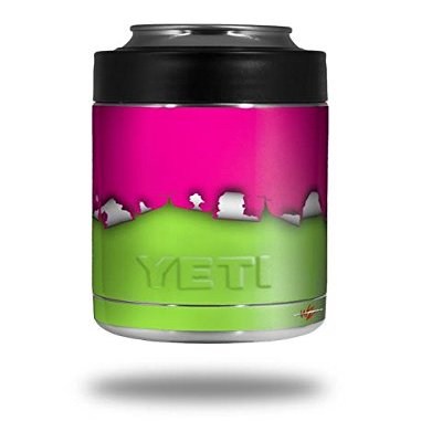 Ripped Colors Hot Pink Neon Green - Decal Style Skin Wrap fits Yeti Rambler Colster and RTIC Can (Cooler NOT Included)