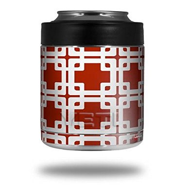 Boxed Red Dark - Decal Style Skin Wrap fits Yeti Rambler Colster and RTIC Can (Cooler NOT Included)
