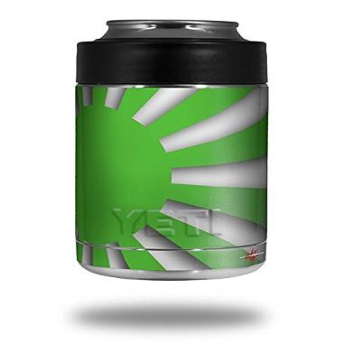Rising Sun Japanese Flag Green - Decal Style Skin Wrap fits Yeti Rambler Colster and RTIC Can (Cooler NOT Included)