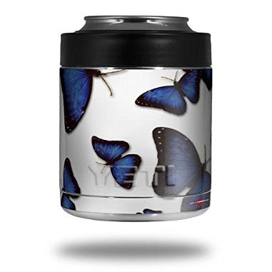 Butterflies Blue - Decal Style Skin Wrap fits Yeti Rambler Colster and RTIC Can (Cooler NOT Included)