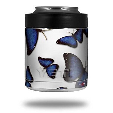 Butterflies Blue - Decal Style Skin Wrap fits Yeti Rambler Colster and RTIC Can (Cooler NOT Included)