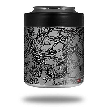 Scattered Skulls Gray - Decal Style Skin Wrap fits Yeti Rambler Colster and RTIC Can (Cooler NOT Included)