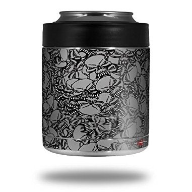 Scattered Skulls Gray - Decal Style Skin Wrap fits Yeti Rambler Colster and RTIC Can (Cooler NOT Included)