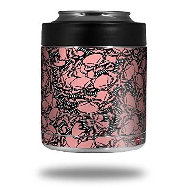 Scattered Skulls Pink - Decal Style Skin Wrap fits Yeti Rambler Colster and RTIC Can (Cooler NOT Included)