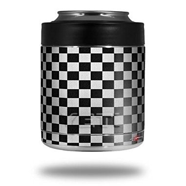 Checkered Canvas Black and White - Decal Style Skin Wrap fits Yeti Rambler Colster and RTIC Can (Cooler NOT Included)