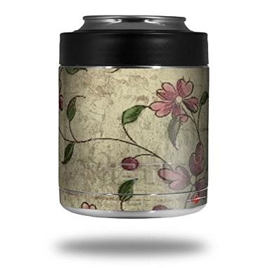 Flowers and Berries Pink - Decal Style Skin Wrap fits Yeti Rambler Colster and RTIC Can (Cooler NOT Included)