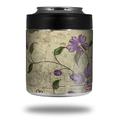 Flowers and Berries Purple - Decal Style Skin Wrap fits Yeti Rambler Colster and RTIC Can (Cooler NOT Included)